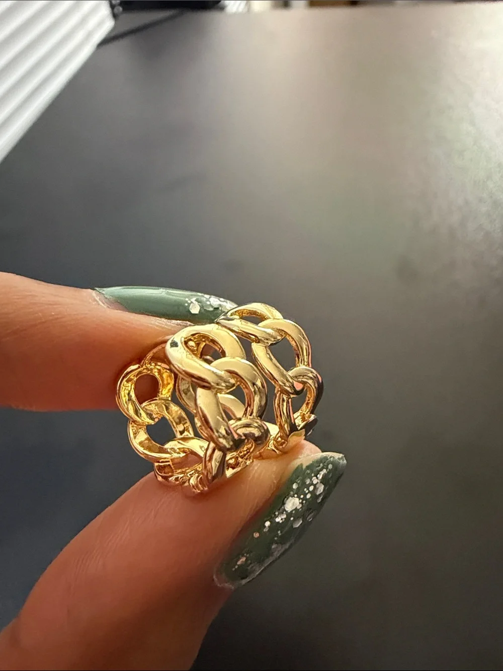 Gold Chain-Link Hoop Earrings - Women Jewelry